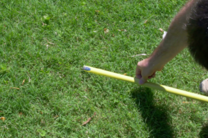 Person measuring the ground