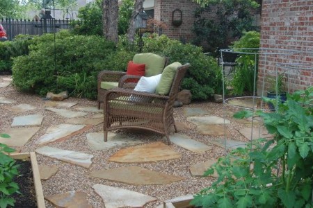 Patio with Gravel and Stones