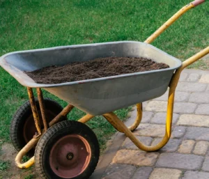 wheel barrel with dirt