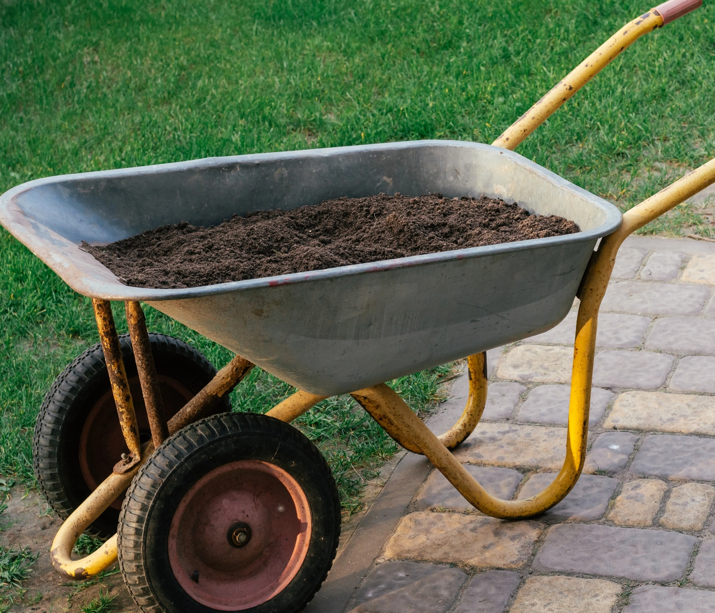 wheel barrel with topsoil